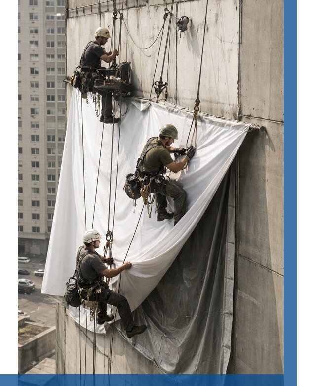 Замена баннерного полотна в Пскове от 6598 р. | ВЫСОТНИК-Пск—заказать