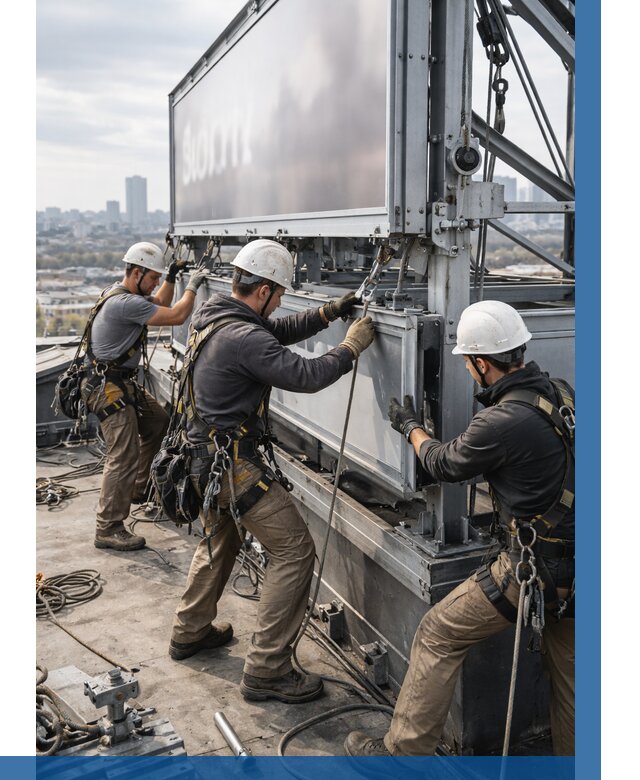 Монтаж крышной рекламной конструкции в Пскове от 60900 р.|ВЫСОТНИК-Пск