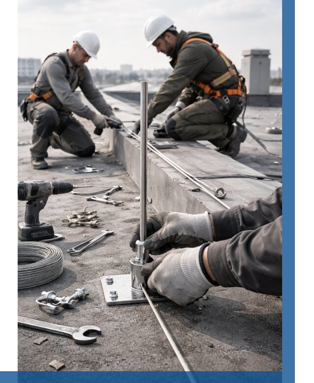 Монтаж молниезащиты на кровле в Пскове цена от 25375 р. | ВЫСОТНИК-Пск