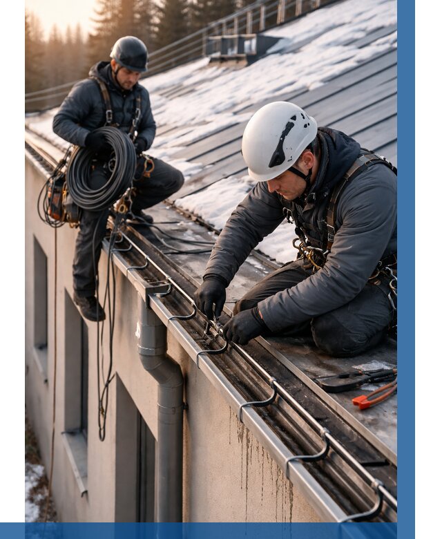 Монтаж греющего кабеля на кровле в Пскове от 457 р. | ВЫСОТНИК-Пск