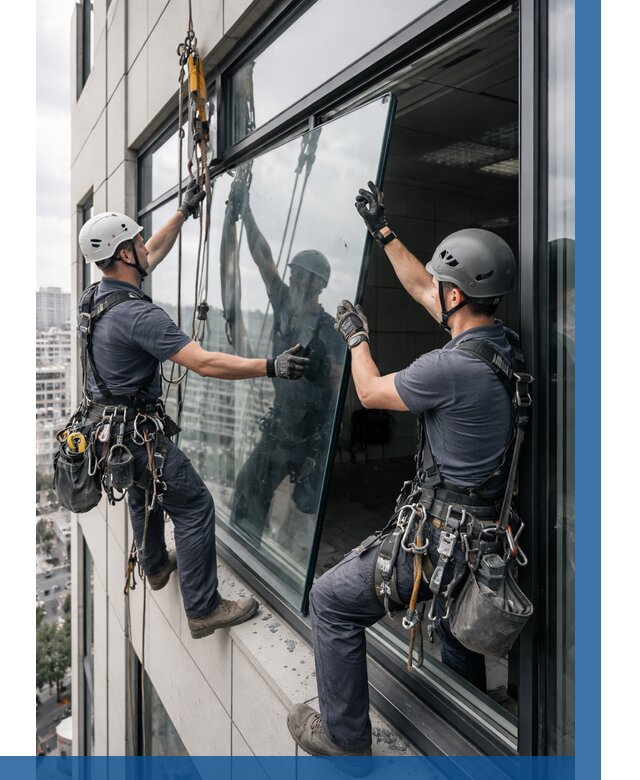 Замена стеклопакетов на высоте в Пскове от 5583 р. | ВЫСОТНИК-Пск