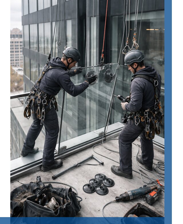 Монтаж стеклянных ограждений в Пскове от 2538 р. | ВЫСОТНИК-Пск