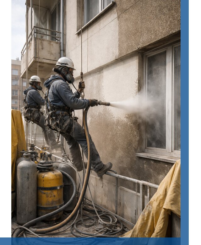 Пескоструйная очистка фасада в Пскове от 660 р. | ВЫСОТНИК-Пск