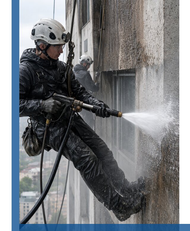 Гидроструйная очистка фасадов и конструкций в Пскове