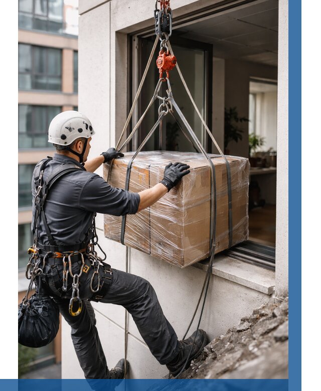 Подъем груза через окно в Пскове от 4568 р. | ВЫСОТНИК-Пск