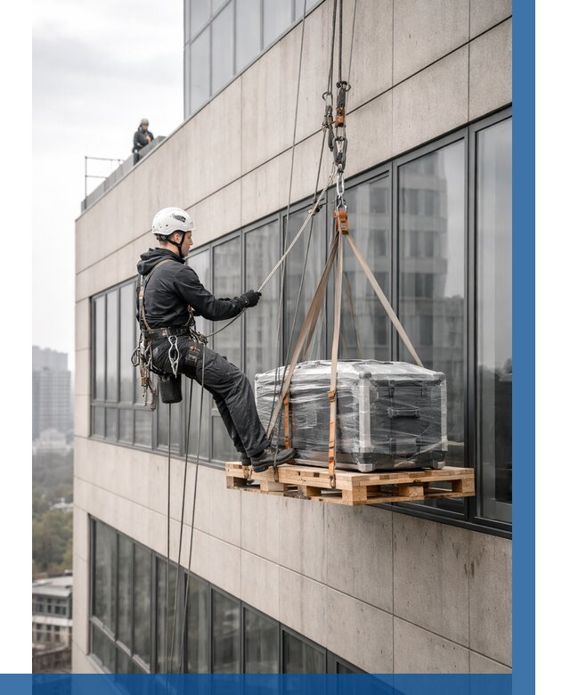 Спуск груза по фасаду в Пскове от 3553 р. | ВЫСОТНИК-Пск