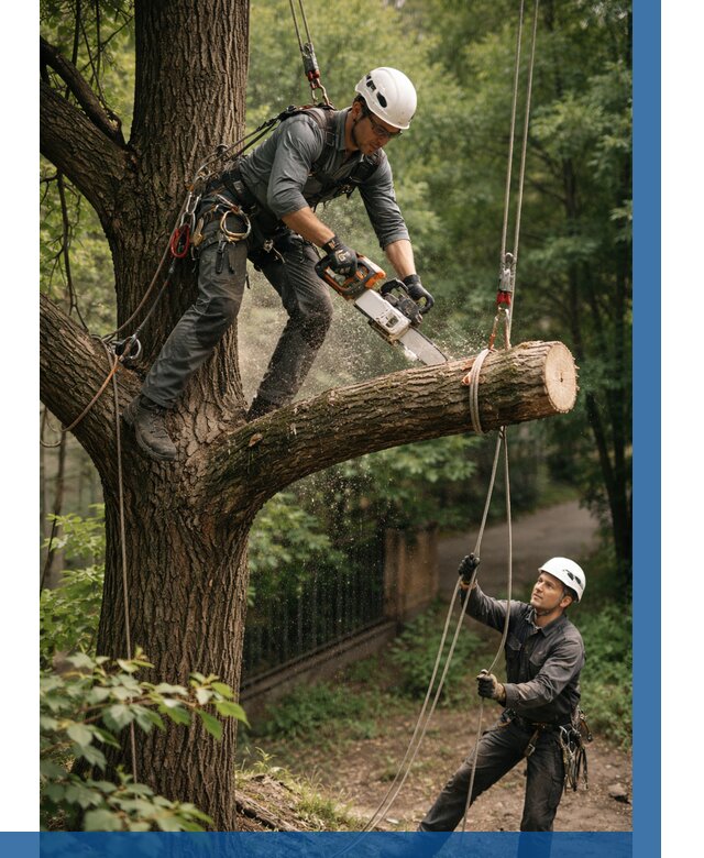 Спил деревьев альпинистами в Пскове от 8120 р. | ВЫСОТНИК-Пск