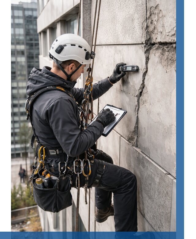 Обследование фасада альпинистами в Пскове от 122 р. | ВЫСОТНИК-Пск