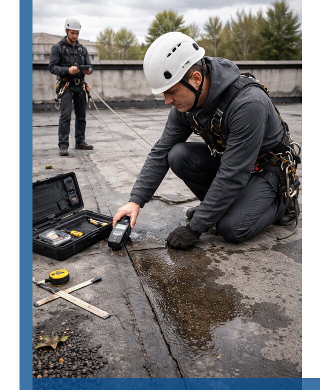 Обследование кровли на протечки и выявление дефектов в Пскове